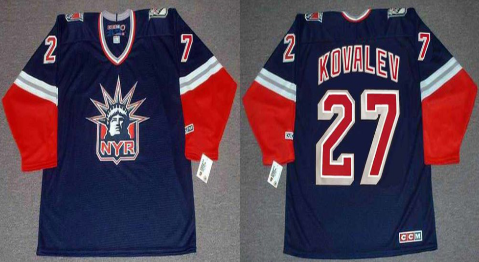 2019 Men New York Rangers #27 Kovalev blue CCM NHL jerseys